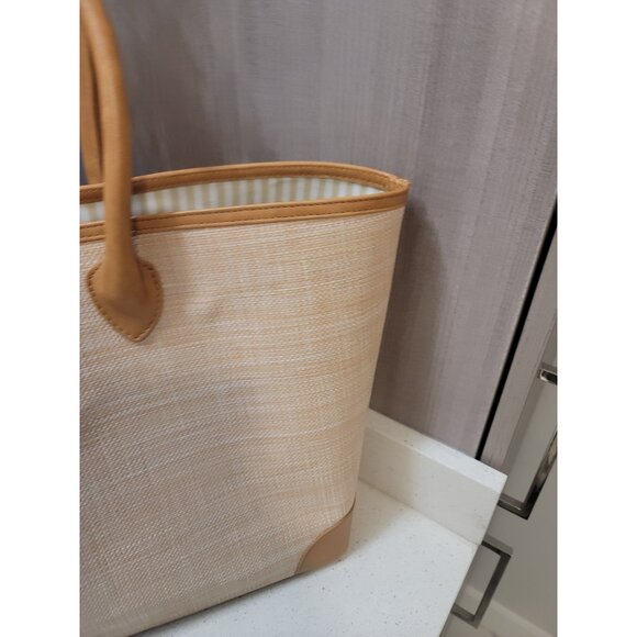 Mark And Graham montauk raffia tote Straw Summer Tan Purse Bag W/monogram - Picture 3 of 11